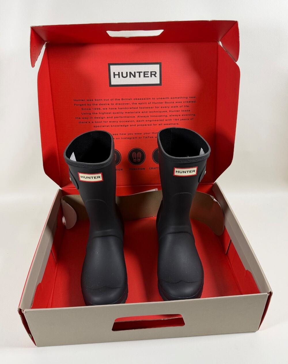 Hunter Women's Original Short Boot Black US 7 EU 38